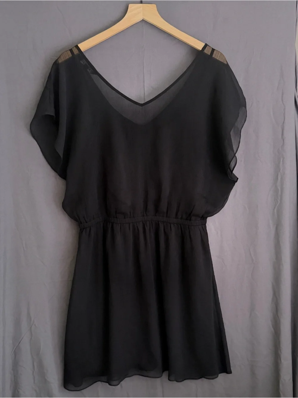 Express Black V-Neck Short Mini Dress - Picture 5 of 5
